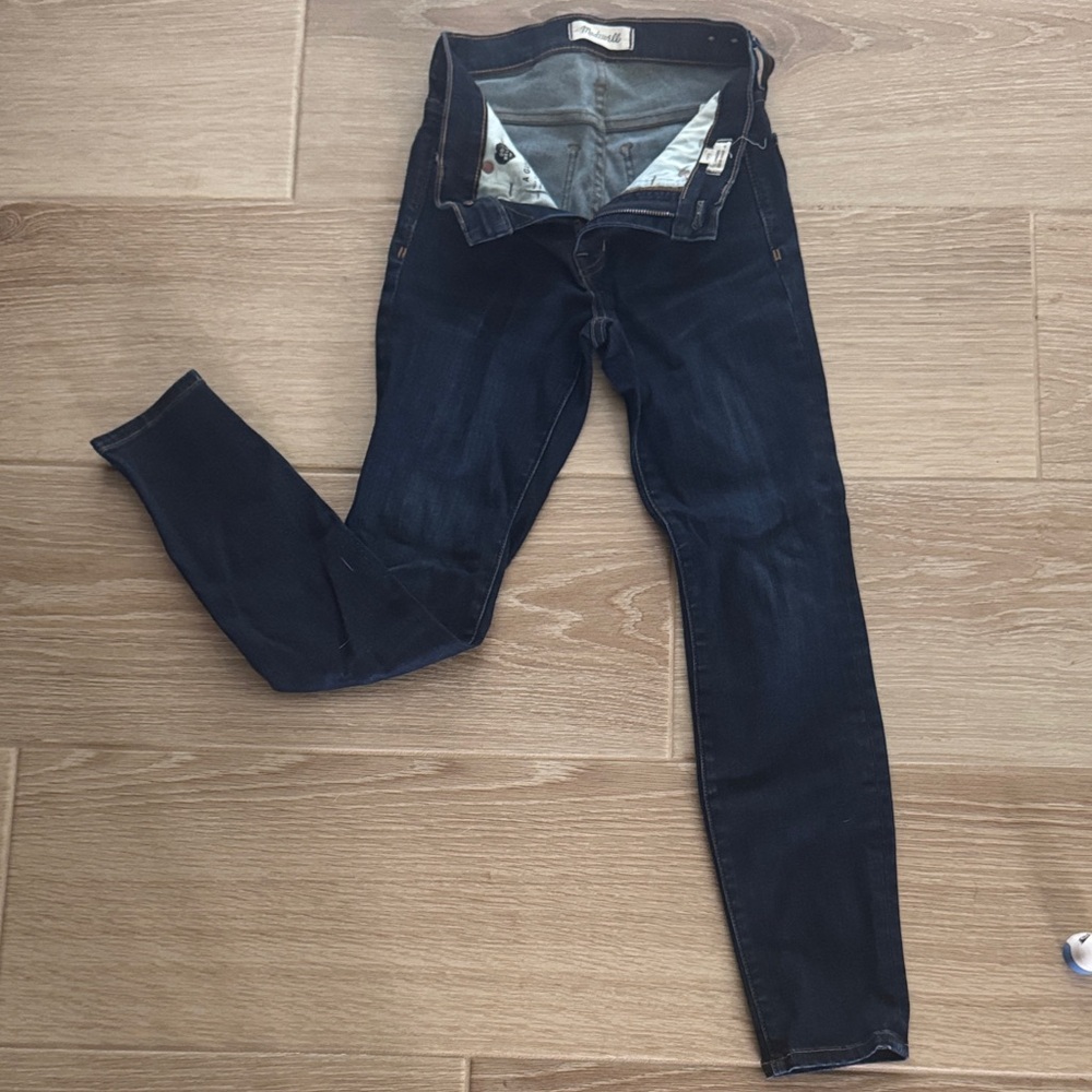 Madewell Women's Deep Indigo 9” high rise Skinny Jeans, 24 petite